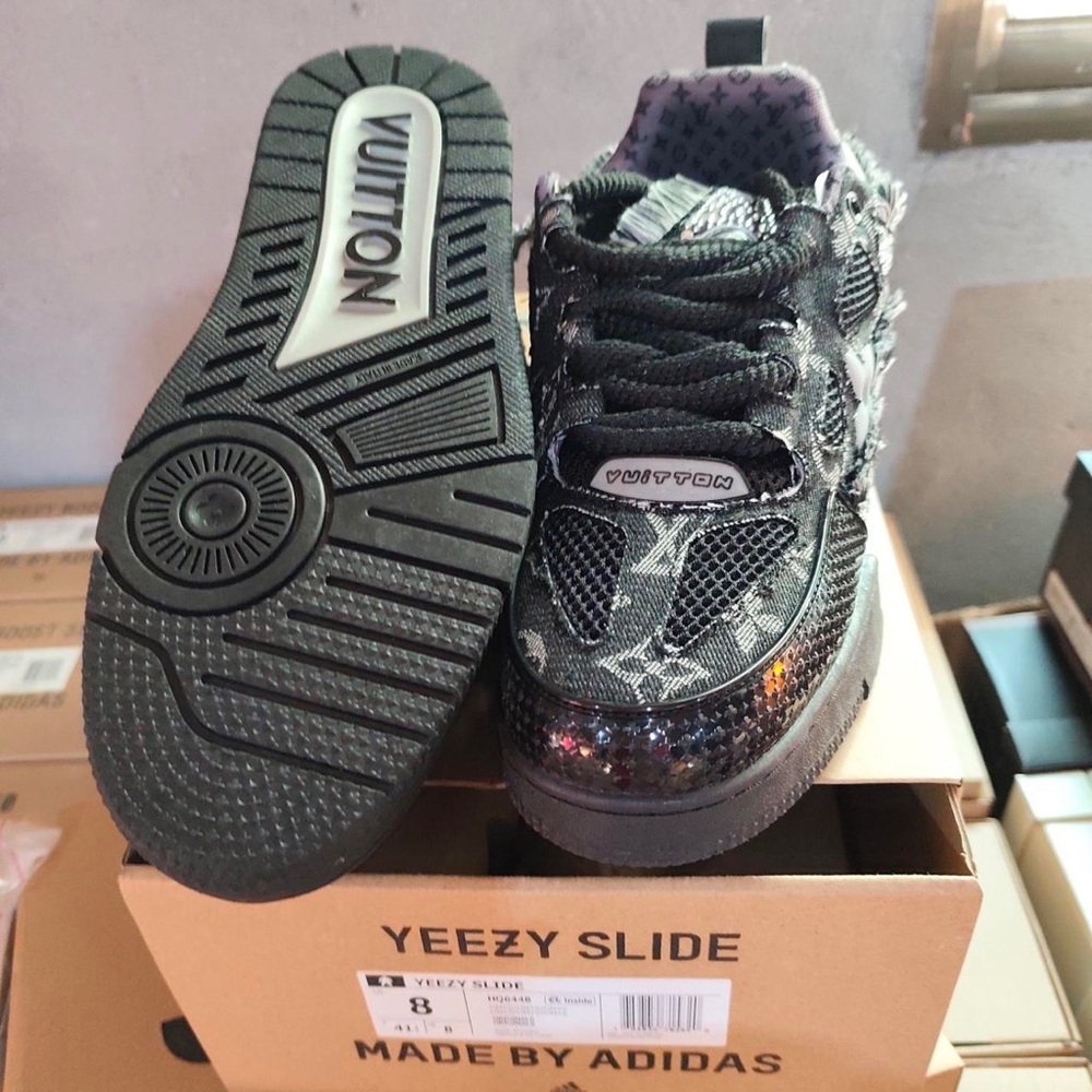 Louis Vuitton Black and Silver Star Sneakers